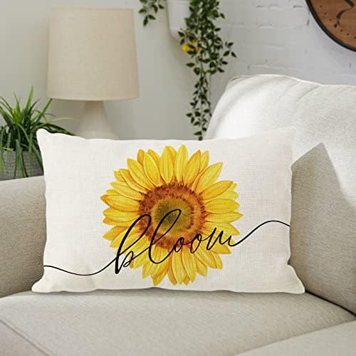 Capas de travesseiro de verão de Lomchen 12x20 polegadas aquarela Bloom Bloom Summer Decorativa Pillows Decorações de Casos de Caso de verão para sofá de sofá