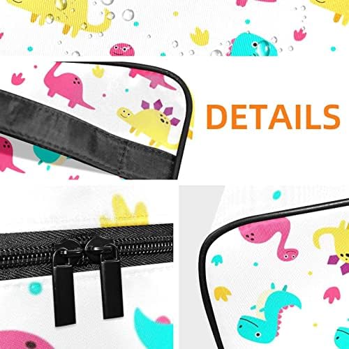 Dinosaur Colorful Travel Makeup Bag Bag Cosmetic Make Up Organizer Case With Handle for Women Girl