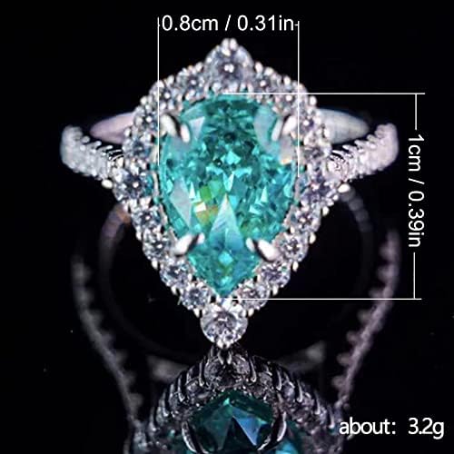 Anéis de casamento e noivado para mulheres Luxo Full Diamond Pear Shape Jewelry Birthday Proposta de presente de noiva