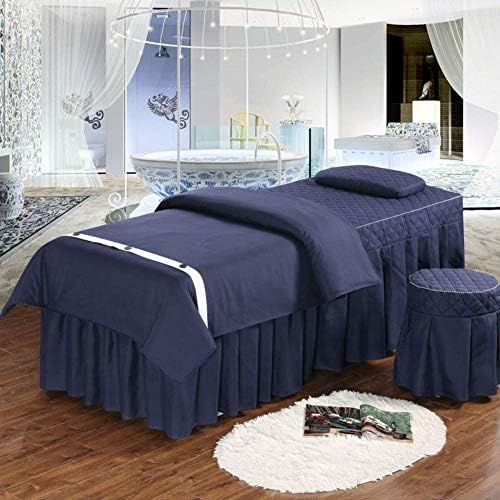 Zhuan Premium Massage Table Sheets Sets Capa da cama de beleza 4 peças de massagem respirável Camas de saia travesseiros
