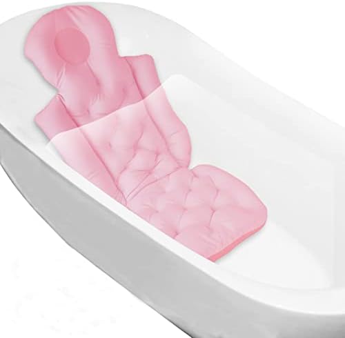 Travesseiro de banho de corpo inteiro, travesseiros de banho para banheira, travesseiro de banheira com 10 xícaras de sucção