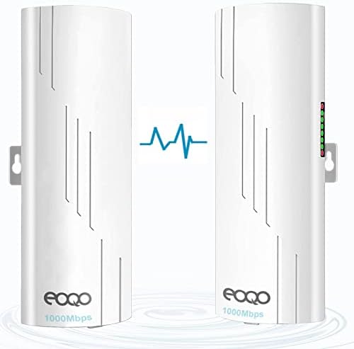 EOQO CPE1201 Ponto para o ponto 1000Mbps 1Gbps Gigabit Wireless Bridge: Ponte Wi-Fi de alta velocidade de 5,8 GHz ao ar livre com montagem de antena universal de 2 pacote, suporte ajustável