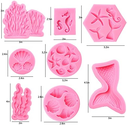 Gelifatle Mermaid Theme Cake Mold, sereia, concha, alga