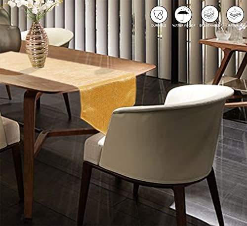 Pacote de tabela de mesa de ouro, resistente à água e pano de mesa branca, cobertura retangular resistente à água para