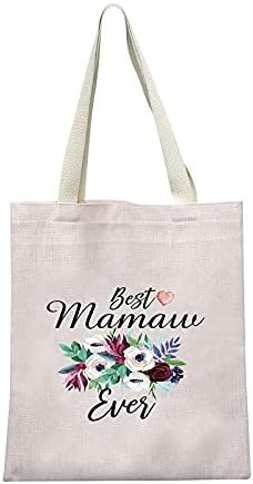 TSOTMO Vovó Presente Mamaw Canvas Tote Bag Melhor Mamaw Ever Gift Day Day Gift