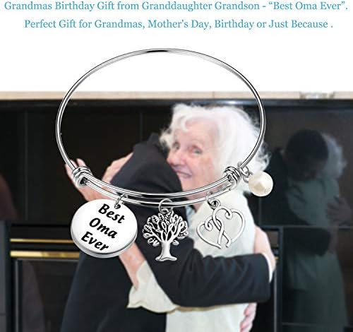 Lywjyb BirdGot Oma presente Oma jóias jóias da avó Melhor OMA Ever Bracelet Andarent's Day Day para a avó Nana Gigi Oma Grammy