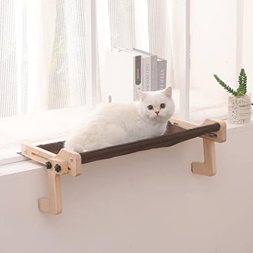 Polas de janela do gato de vipace, assento de rede de janela de gato ajustável para gatos internos, prateleira de cama de