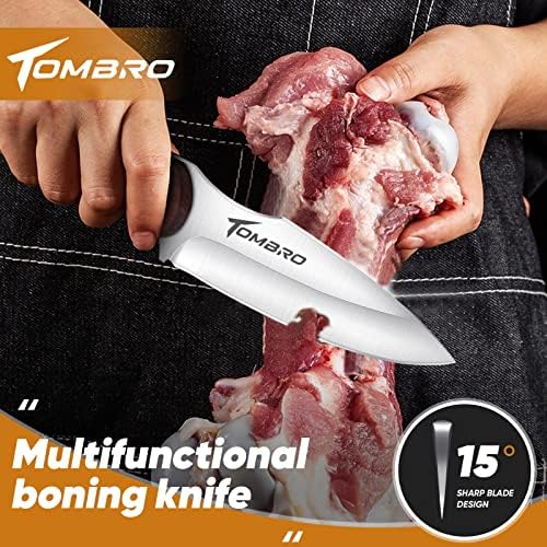 Faca de desossa de Tombro para corte de carne, faca de cozinha de Damasco de 5,5 , faca de filete de tang ful