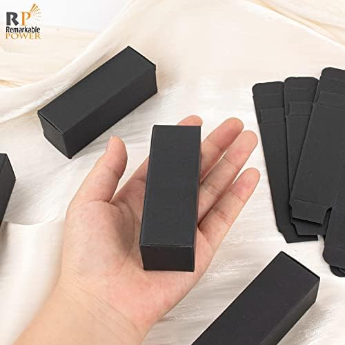 RP Power notável, 100 pacote de embalagem de brilho labial preto Caixas de embalagem Retângulo Caixa de batom 3,34 x 1,1 x1.1 Bálsamo