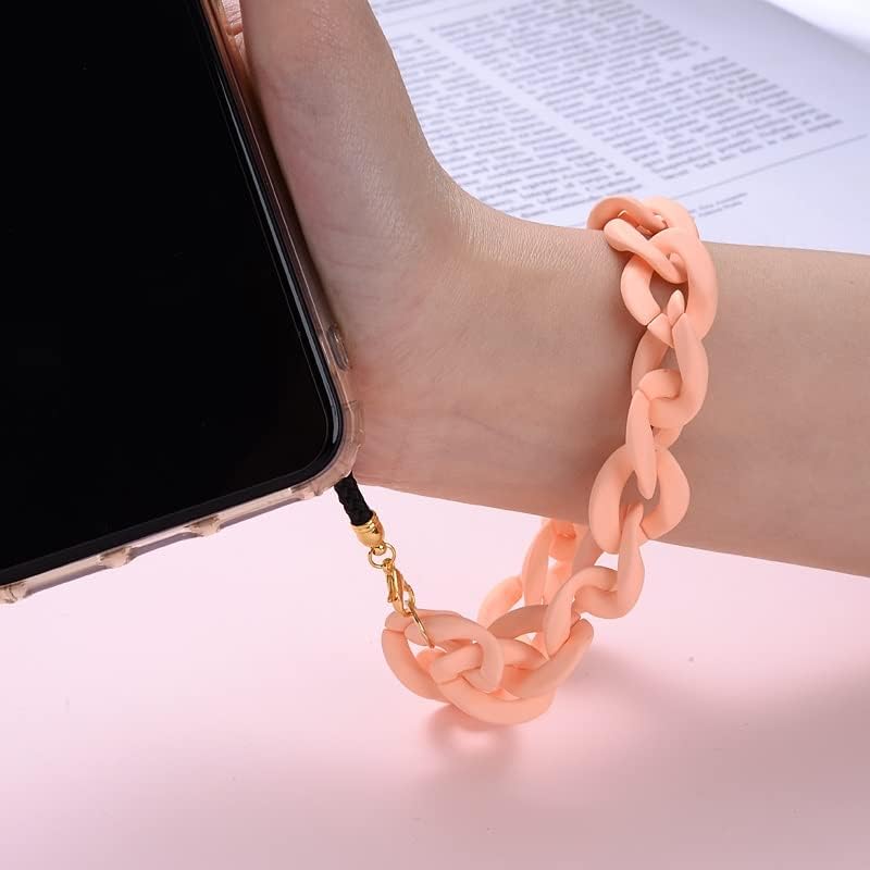 BBBSJ acrílico Borda de borracha para celular Chain-Chain Strap Anti-Lost Charms Acessórios para jóias para mulheres
