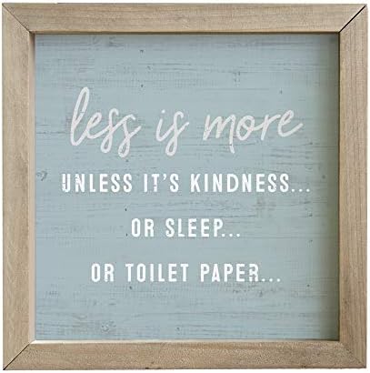 Simplificando, Inc Frame Rústico 10 Sign - Menos é mais, a menos que seja bondade, sono ou papel higiênico