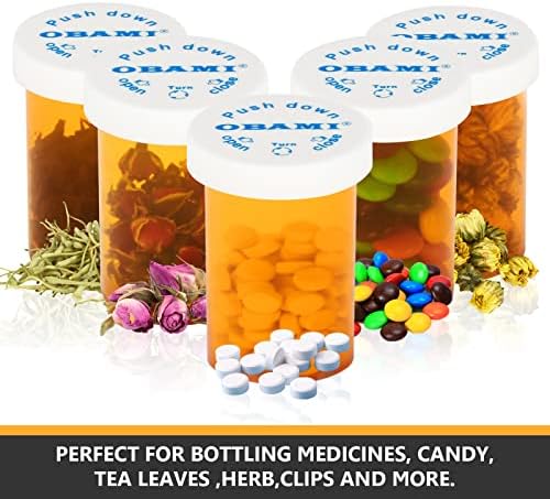 Garrafas de comprimidos de medicina plástica com tampas resistentes à criança - empurre e gire - frasco de prescrição, recipiente