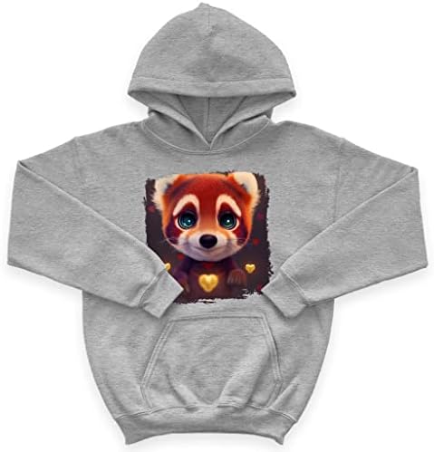 Capuz de lã de esponja de rosto de rosto de animais - capuz para crianças de panda vermelha fofa - moletom com capuz de amor para