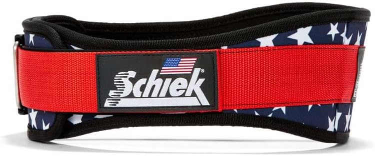 Schiek Sports 2004 Cinturão de levantamento - 4,75 polegada de suporte lombar para levantamento de energia - Sistema de fivela