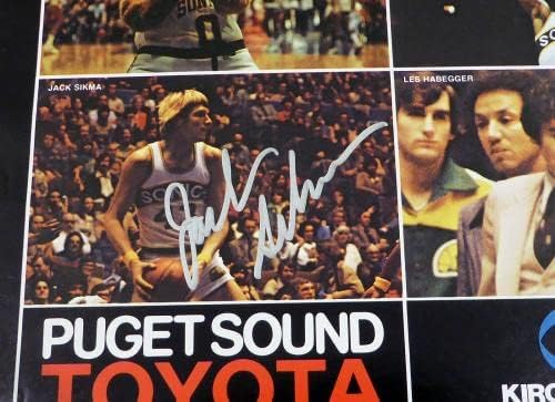1978-79 Campeões da NBA Seattle Supersonics autografou a foto de pôster 17x22 com 9 assinaturas totais, incluindo Fred Brown &