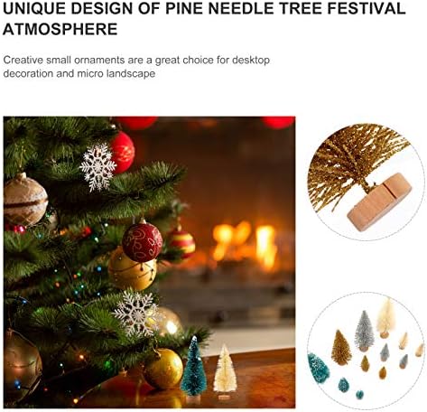 Toyandona 24pcs Mini árvores de sisal Decoração de Natal Pinheiro de mamadeira Pinheiros para ornamentos de inverno de férias