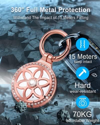 Airtag Titular, All-Metal Inclinato embutido Rhinestone Airtag Keychain para Apple Air Tag, Diamonds Shine Air Tag.Chanchain,