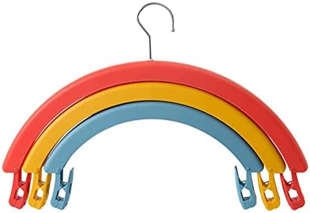 Arco -íris girando rack de secagem multifuncional 3 camadas rack rack sem pendurar com clipe de clipe largo de ombro