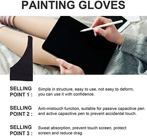 Luva de luva de tablet Solustre Luvas de rejeição de palmeira: luvas de pintura digital de dedo único para o gráfico