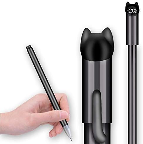 Ibosins 12 peças caneta de gato fofa 0,5 mm gel kawaii canetas preto canetas japonesas para gatos estoques de escritórios