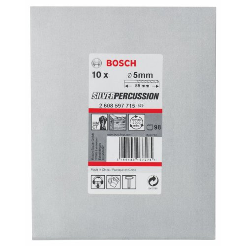 Bosch 2608597715 Drill de concreto Cyl-3 para concreto 5mmx50mmx3.35in 10 pcs