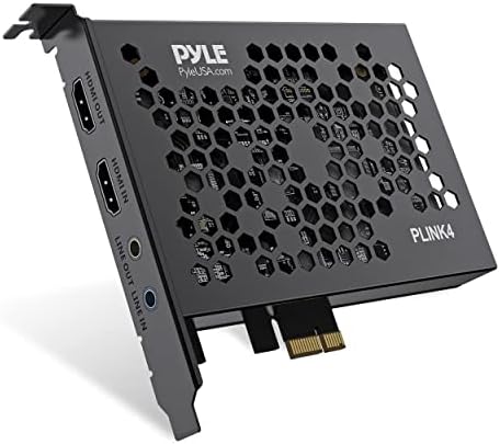 Pyle Live Gamer HDMI 4K Live Record and Stream, Suporte a formato de vídeo Multi, Audio-Videoline In/Out, Super High Speed, jogabilidade em tempo real, transmissão ao vivo da conferência, PCI-E Gen2-Plink4