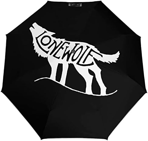 Lobo solitário uivante 3 Folds Umbrella Anti-Uvrove Guarda Automática Automática da moda