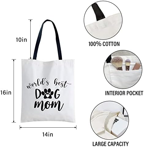 Melhor Mãe do Cão de Dog Mom do mundo Xikainuo Bag com bolso interno, Bolsa de ombro de viagem Gol.