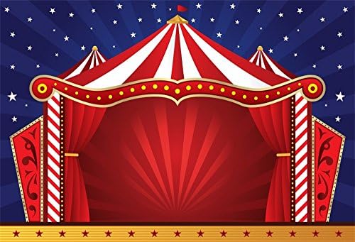 Lfeey 10x8ft fotografia de circo cenário Red tendas noturnas Estrelas de carnaval Backgrody Baby Kids Infantil Birthday Decor Wallpaper Photo Booth Studio adereços