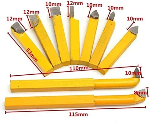 JF-XUAN CNC Tool Titular 8x8mm 9pcs YW1 Torno de torneamento de carboneto YW1 Tool Tool Tools Ferramentas de Torno