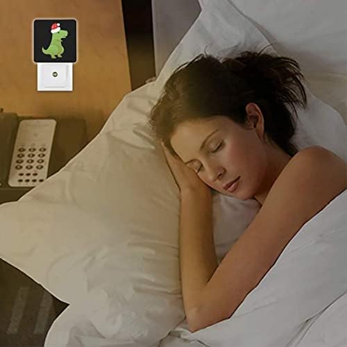 Dinosaur de Natal Liderou a luz noturna com o crepúsculo automático para o Dawn Sensor fofo Energy Eficiente Nightlight for Bedroom Banheiro