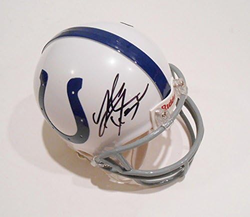 Laron Landry assinou mini capacete com Coa Indianapolis Colts Football 1 - Mini capacetes da NFL autografados