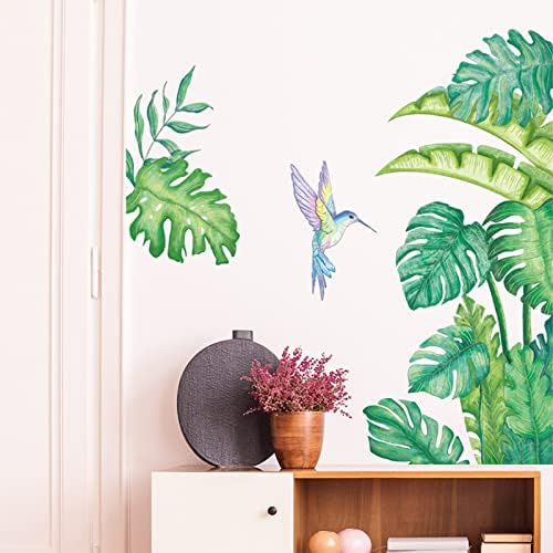 Decalques da parede foliar Plantas tropicais de folhas adesivos de parede para salas de estar Palmeira de parede de folhas