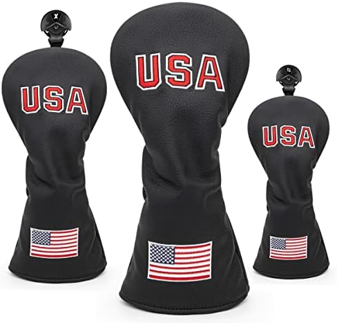 Cabeças de golfe dos EUA, bandeira dos EUA Bordado de bordado de golfe Capas