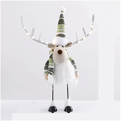 Decorações de Natal de pifude de Natal Ornamento de Elk Doll de pelúcia artesanal com ornamento de árvore de Natal de pernas de primavera