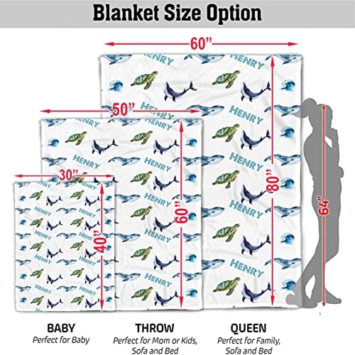 Cobertor de bebê de baleia personalizada, cobertor de baleia, cobertor de bebê, cobertor de segurança de bebê, tema