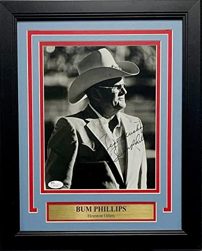 Bum Phillips assinado autografado 8x10 Photo Framed Oilers JSA - Fotos autografadas da NFL