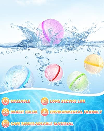 Soppycid tonoviviy reutiliza balões de bomba de água, bolas magnéticas de respingo de água para piscinas de festas de verão brinquedos