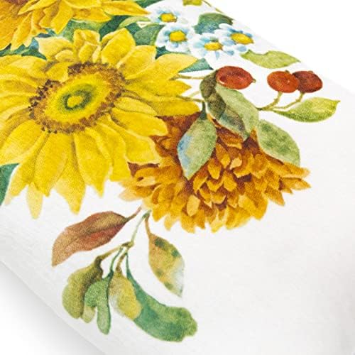 JWH Gunflower Throw Pillow Capa Decorativa Flor de Flor de Flor Decorativa Casa Chenille travesseiro Para dormir sofá de cama 14x28 polegadas Amarelo branco