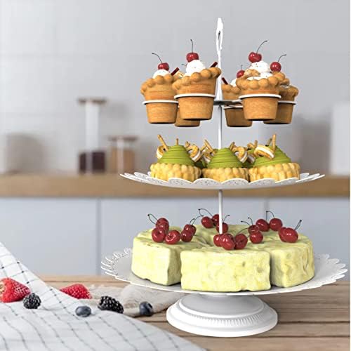 Placa redonda 3 cupcakes em camadas Stands Servando suporte de bandeja de bandeja Stand Stand Stand Stand Table Decorações para a festa