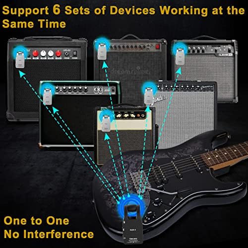 Getaria Wireless Guitar System Conjunto de 2,4 GHz Receptor de transmissor de guitarra sem fio para o sistema de guitarra sem