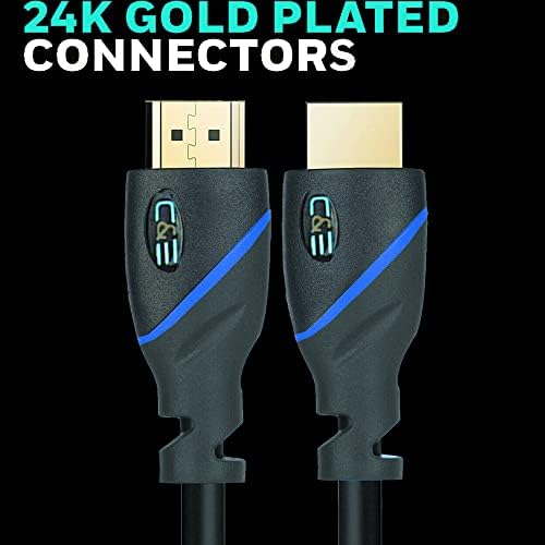 50 pés de alta velocidade HDMI Cable masculino para macho com Ethernet Black suporta 4K 30Hz, 3D, 1080p e Return Audio CNE75205