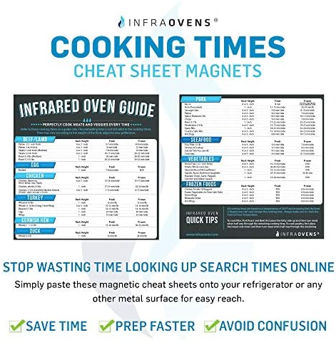 Acessórios para forno de convecção infravermelha, tempo de cozimento de referência rápida folhas de trapaça magnética e livros de