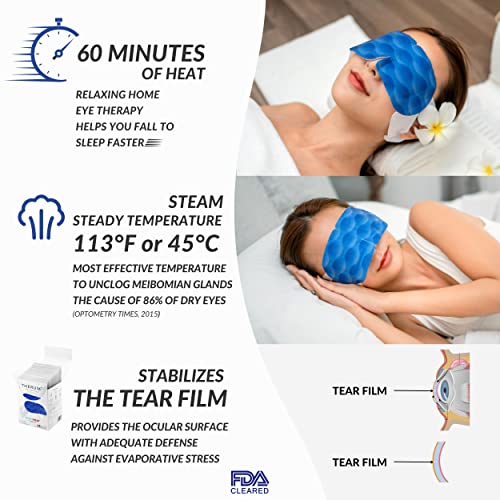 Therum 60mins 14-obteve máscaras para os olhos para tensão ocular digital, síndrome do olho seco MGD. 113 ° F estimula