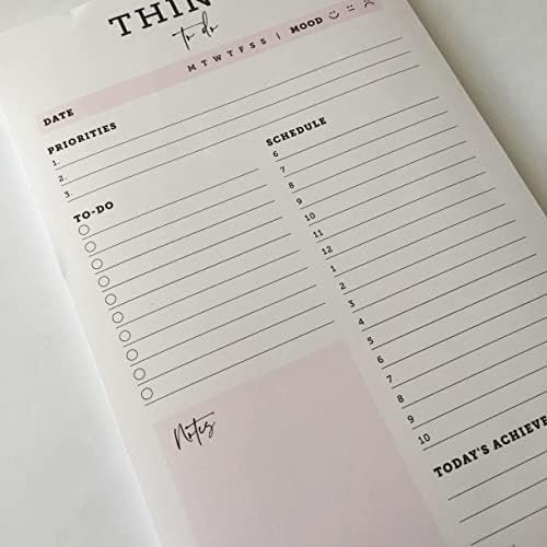 Planejador Daily Planner - 6 x 9 - Para fazer o planejador - 50 arrancados lençóis blocos de notas para o trabalho - Trabalho