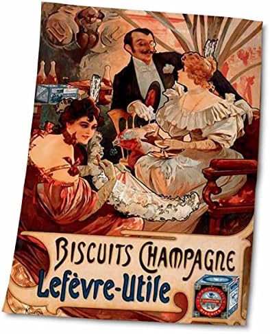 3drose florene - safra francesa - impressão de 1896 AD francês para biscoitos - toalhas