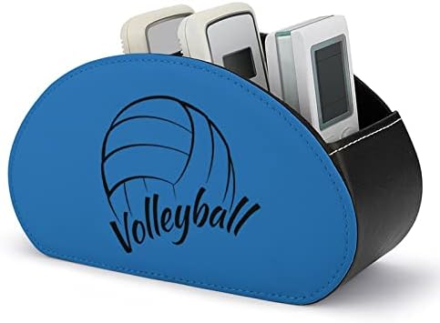 Love Is Volleyball PU Leather Remote Controls Caixa de organizador de armazenamento de desktop com 5 compartimentos