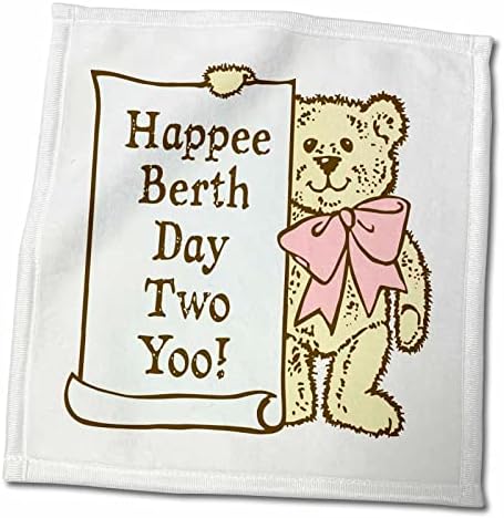 3drose urs urho com fita rosa anúncio de aniversário - toalhas