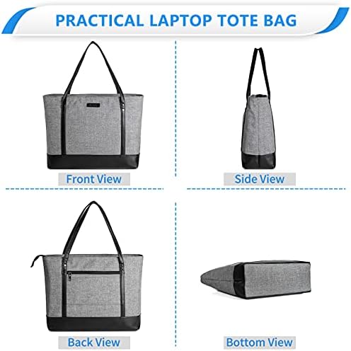 Sacola de laptop vaschy para mulheres, uma grande pasta para bolsa de professores de computador de 15,6 polegadas para viagens, trabalho, negócios, escritório