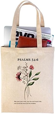 Sacos de bolsas da Bíblia Bolsas de flores Para mulheres Cotton Cotton Bag bolsa estética Presentes cristãos Mulheres sacolas de supermercado